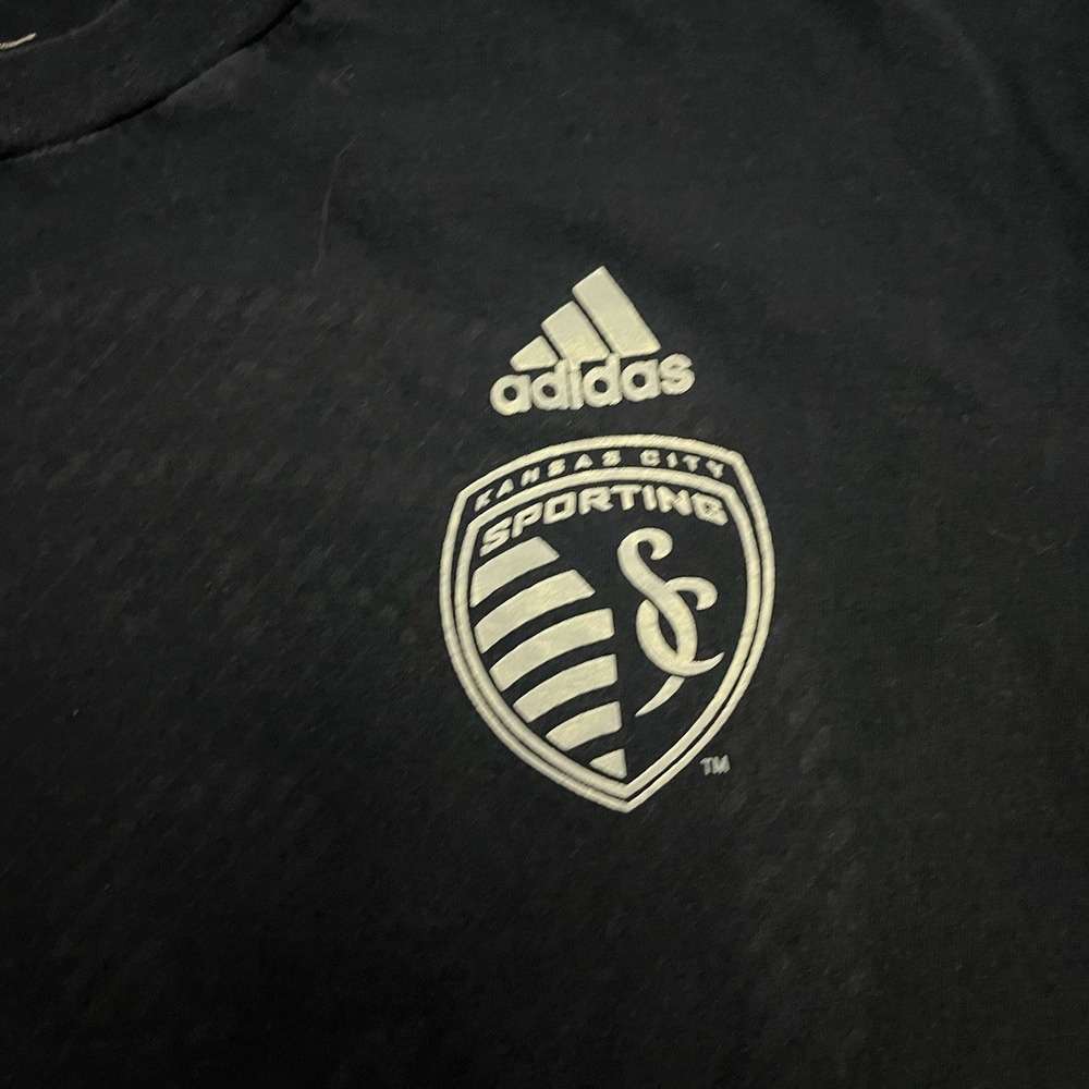 Adidas Kansas City Sporting KC Soccer TShirt Mens XL Navy Blue Short Sleeve - Picture 2 of 3